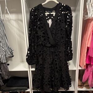 Eloquii Black Cutout Long Sleeve Dress